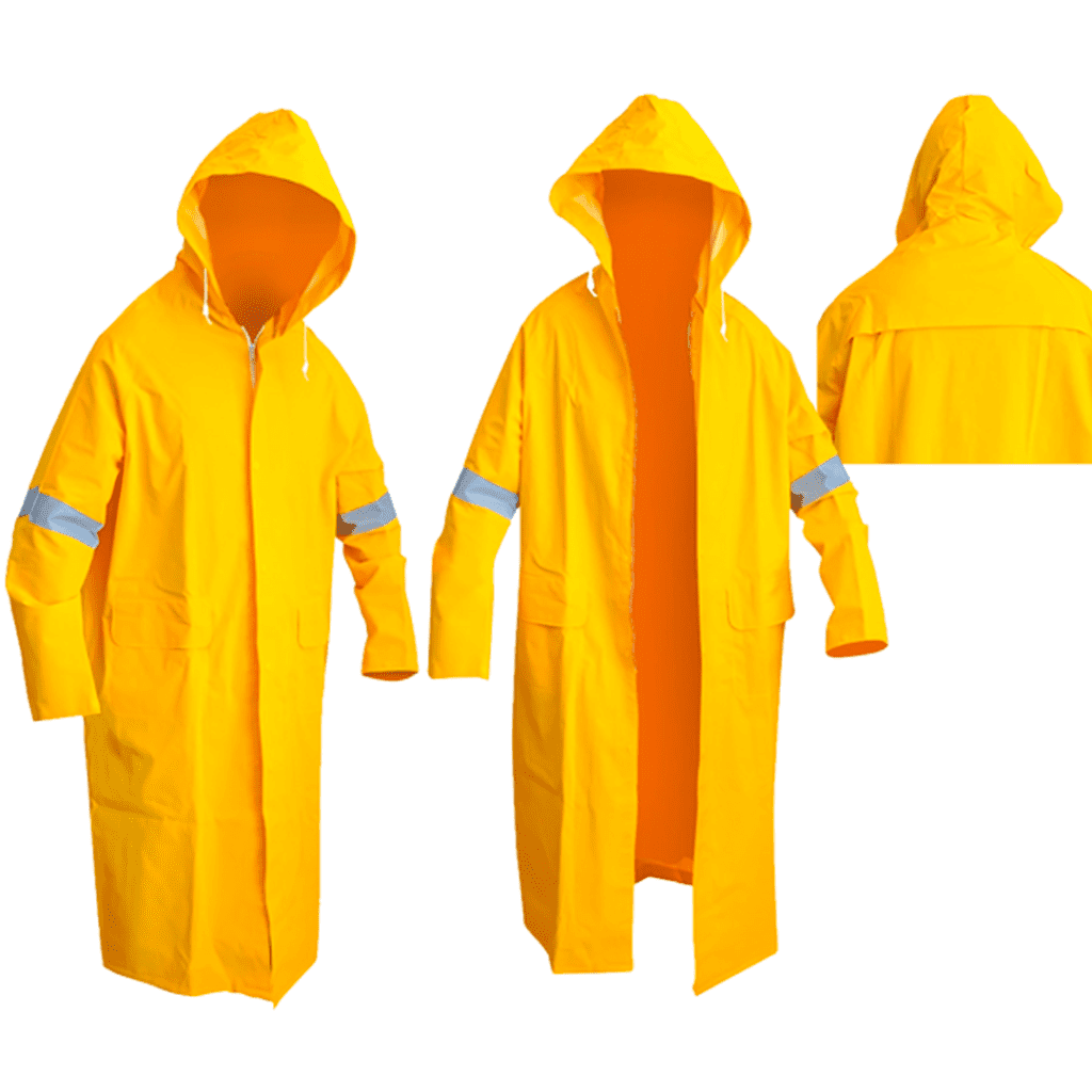 Impermeable Largo Amarillo Reflejante Tipo Gabardina Se or Seguridad