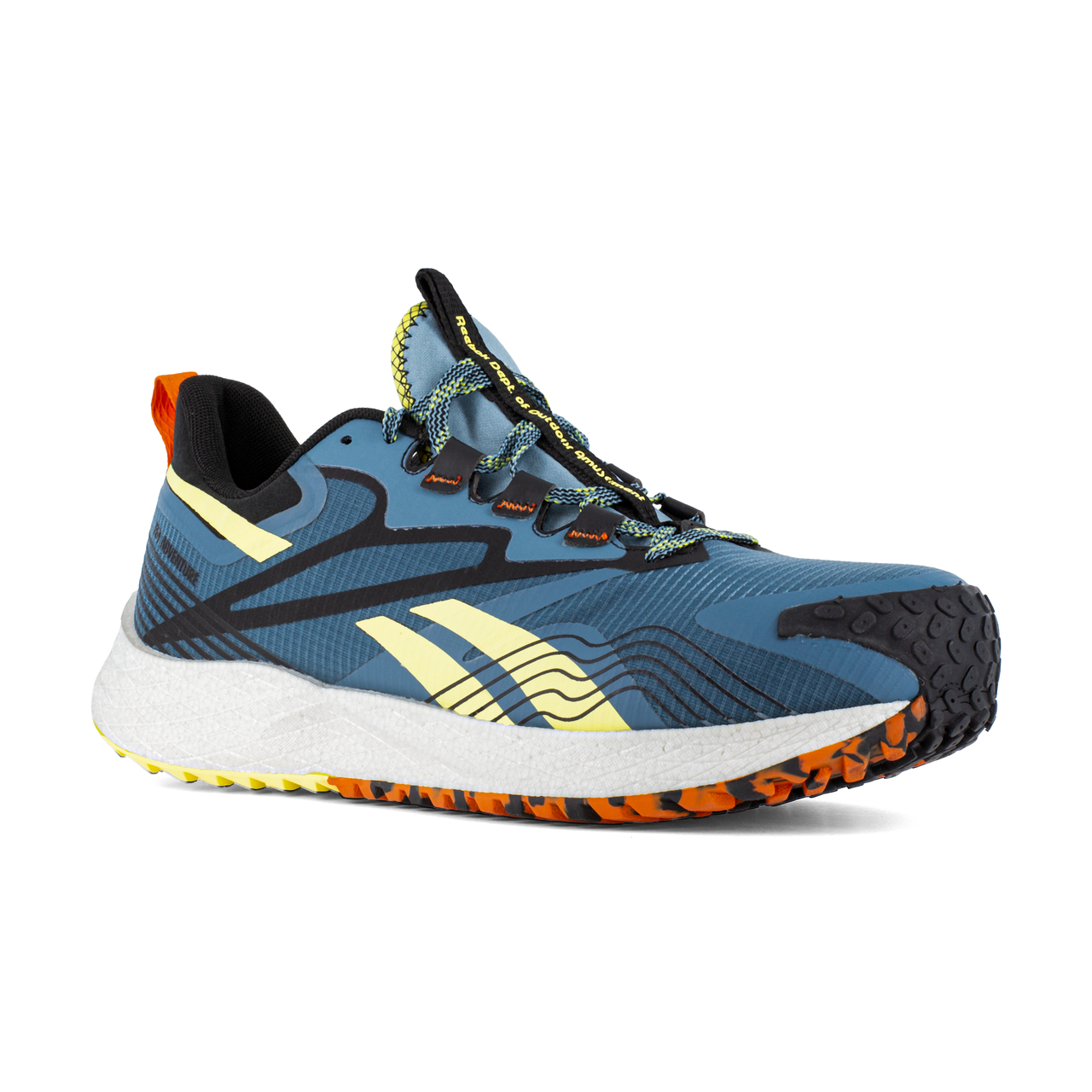 Tenis de Trabajo Reebok Floatride Energy 4 Adventure Work Azul Amarillo Comodidad y Protección Sin Metal